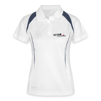 trombonebird - Frauen Polo atmungsaktiv - Weiß/Navy - Vorne