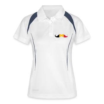 Drapeau de la Belgique - Mosutache - Polo respirant Femme - blanc/marine - Devant