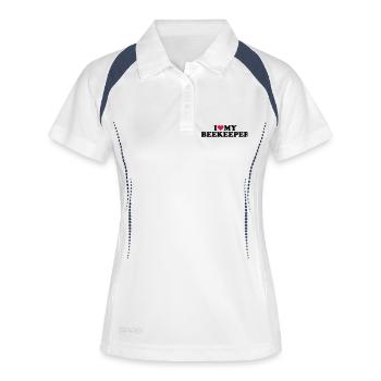 Imker - Frauen Polo atmungsaktiv - Weiß/Navy - Vorne