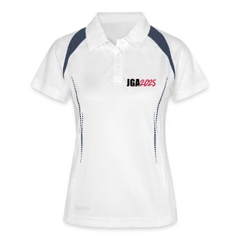 Jga 2025 - Frauen Polo atmungsaktiv - Weiß/Navy - Vorne
