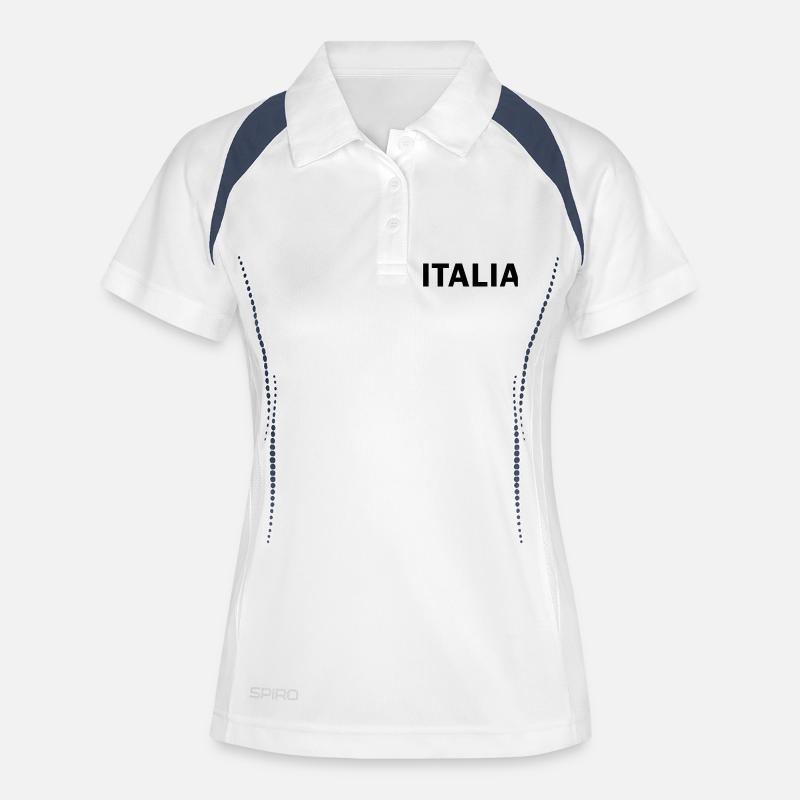 Italia - Women's Polo breathable - white/navy