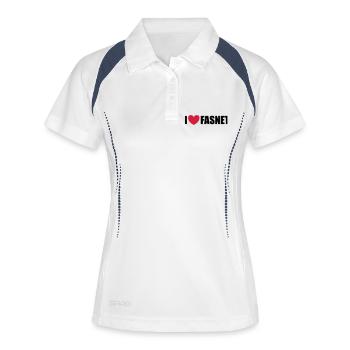 I love Fasnet - Frauen Polo atmungsaktiv - Weiß/Navy - Vorne