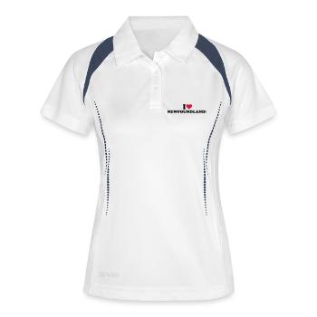 Neufundländer - Frauen Polo atmungsaktiv - Weiß/Navy - Vorne