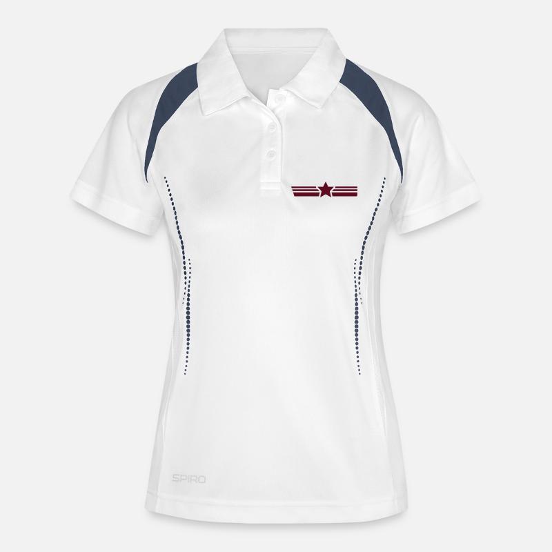 star - Women's Polo breathable - white/navy