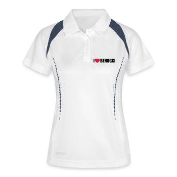 Benoggl - Frauen Polo atmungsaktiv - Weiß/Navy - Vorne
