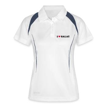 J'aime salade - Polo respirant Femme - blanc/marine - Devant