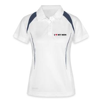 I Love My Mom - Frauen Polo atmungsaktiv - Weiß/Navy - Vorne