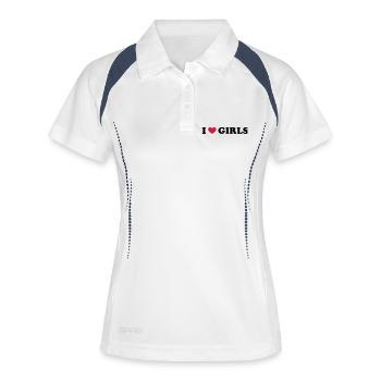 I Love Girls - Polo respirant Femme - blanc/marine - Devant