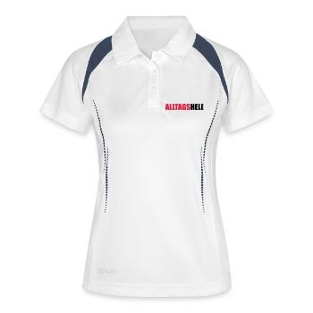 Alltagsheld - Frauen Polo atmungsaktiv - Weiß/Navy - Vorne