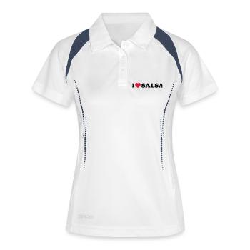 I love salsa - Frauen Polo atmungsaktiv - Weiß/Navy - Vorne