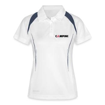 Camping - Polo respirant Femme - blanc/marine - Devant