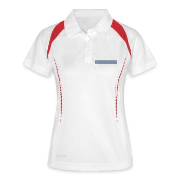 Balken, langes Rechteck /thick line, long - Polo respirant Femme - blanc/marine - Devant