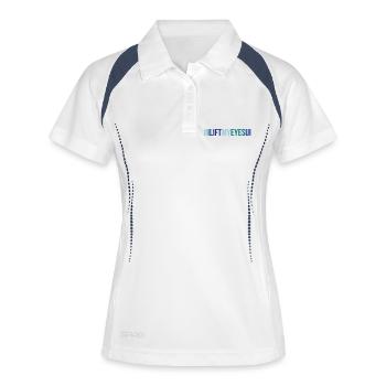 Psalm Mountain Berge Bergsteiger Bibel Bibelvers - Frauen Polo atmungsaktiv - Weiß/Navy - Vorne