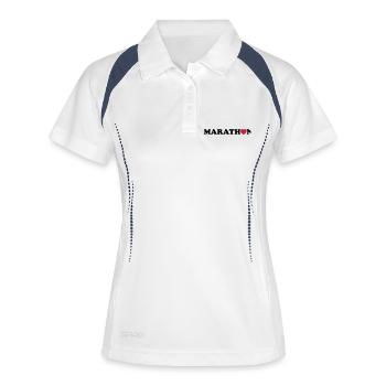 marathon - Polo respirant Femme - blanc/marine - Devant