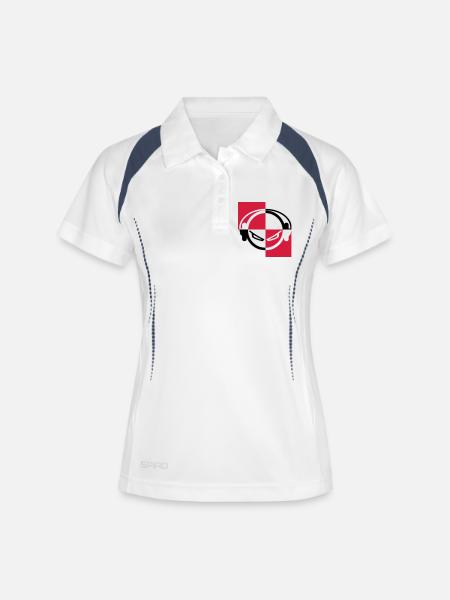 dj - Polo respirant Femme - blanc/marine