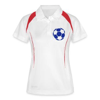 Fußball - Frauen Polo atmungsaktiv - Weiß/Navy - Vorne