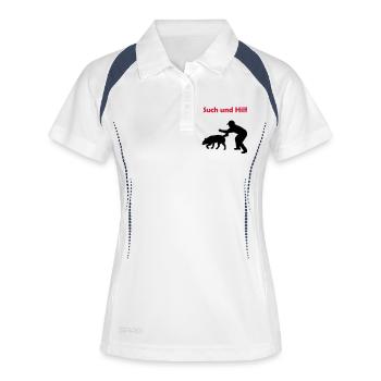 such_und_hilf_cb - Frauen Polo atmungsaktiv - Weiß/Navy - Vorne