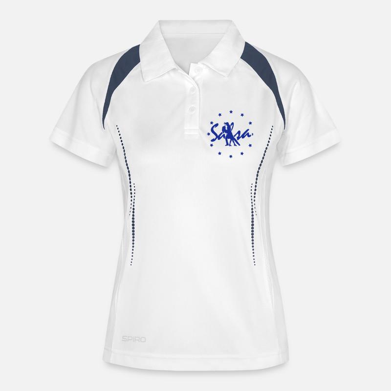 salsa - Women's Polo breathable - white/navy
