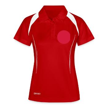 japan - Frauen Polo atmungsaktiv - Weiß/Navy - Vorne