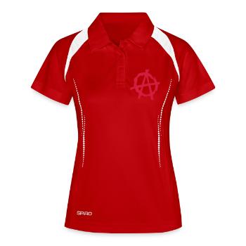 logo anarchy2 - Polo respirant Femme - blanc/marine - Devant
