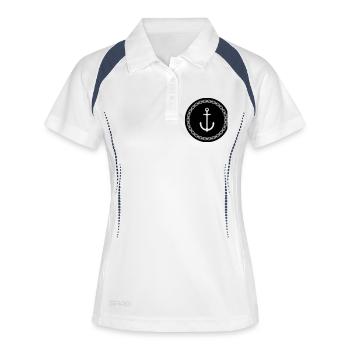 Anchor with chain, sea, maritime, sea, ship, sail - Women's Polo breathable - white/navy - Front