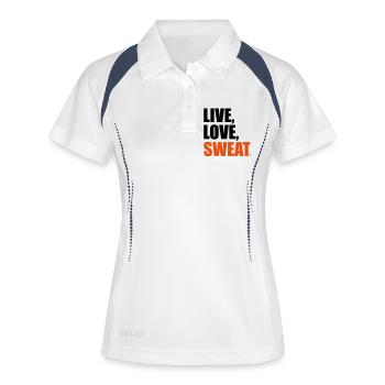 Sport - Polo respirant Femme - blanc/marine - Devant