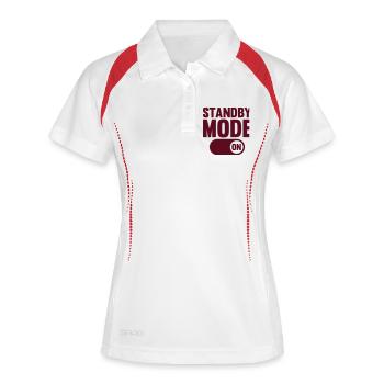 standby_mode_on_1f1 - Polo respirant Femme - blanc/marine - Devant