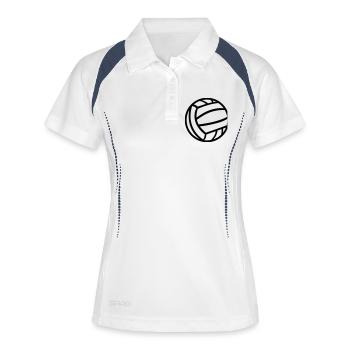 Ballon de water-polo - Polo respirant Femme - blanc/marine - Devant