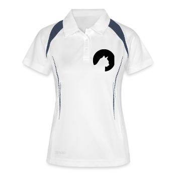 Katze - Frauen Polo atmungsaktiv - Weiß/Navy - Vorne