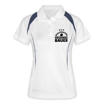 Heizungsbauer - Frauen Polo atmungsaktiv - Weiß/Navy - Vorne