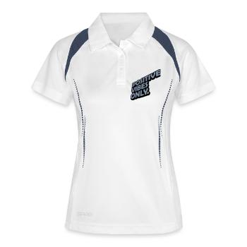 Motivation Positive Vibes seulement - Polo respirant Femme - blanc/marine - Devant