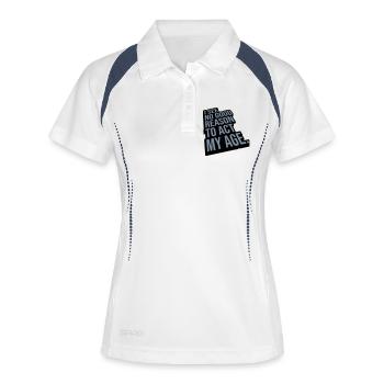 to act my age - Women's Polo breathable - white/navy - Front