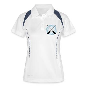turbine_paddel - Frauen Polo atmungsaktiv - Weiß/Navy - Vorne
