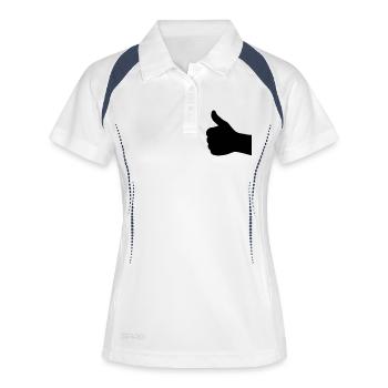 pouce vers le haut - Polo respirant Femme - blanc/marine - Devant