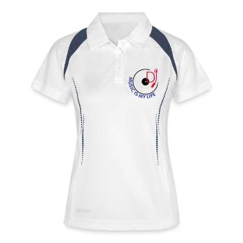 Musique DJ est ma vie - Polo respirant Femme - blanc/marine - Devant