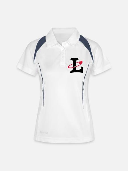 "L" heart-orbit - Women's Polo breathable - white/navy
