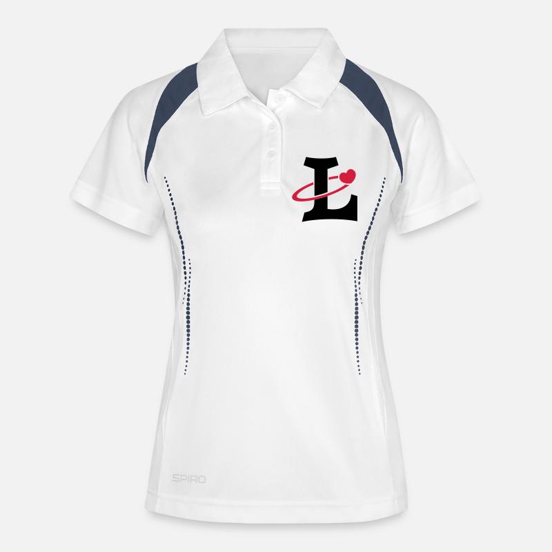 "L" heart-orbit - Women's Polo breathable - white/navy