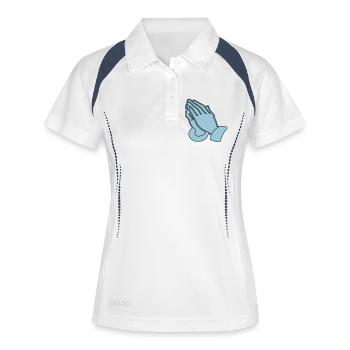 Collection christianisme - Polo respirant Femme - blanc/marine - Devant