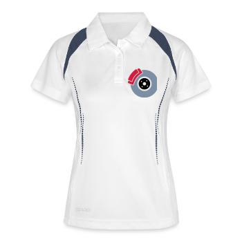 Scheibenbremse mit Bremssattel - Frauen Polo atmungsaktiv - Weiß/Navy - Vorne