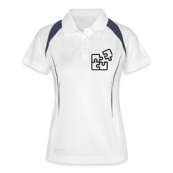 puzzle - Polo respirant Femme - blanc/marine - Devant