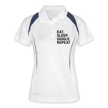 Mangez Sommeil Giggle Répétez - Polo respirant Femme - blanc/marine - Devant