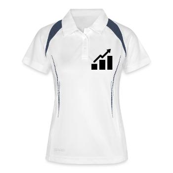 Aktien Börse Markt Stocks Money Millionen Reich - Frauen Polo atmungsaktiv - Weiß/Navy - Vorne
