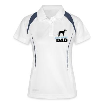 Windhund - Frauen Polo atmungsaktiv - Weiß/Navy - Vorne