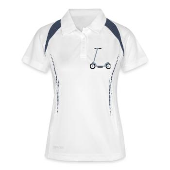 scooter electric scooter fun kids toy s - Women's Polo breathable - white/navy - Front