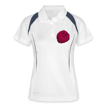 himbeere beeren - Frauen Polo atmungsaktiv - Weiß/Navy - Vorne