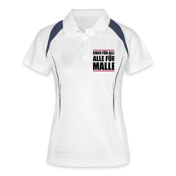 alle für malle - Frauen Polo atmungsaktiv - Weiß/Navy - Vorne