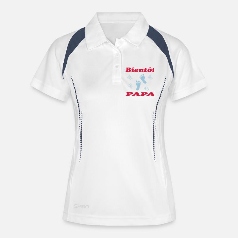 SOON TO BE A DAD - Women's Polo breathable - white/navy