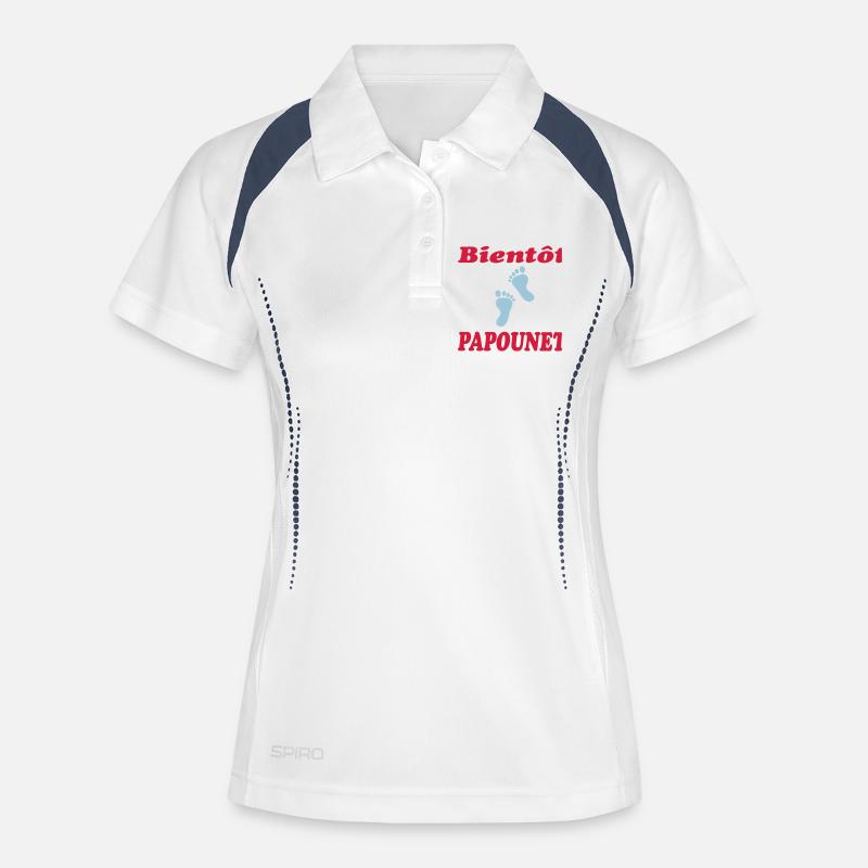 SOON DADDY - Women's Polo breathable - white/navy