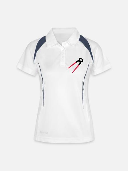 blochet, outil, outils - Polo respirant Femme - blanc/marine