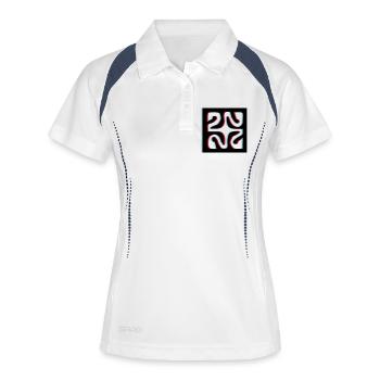 3d tattoo losange - Polo respirant Femme - blanc/marine - Devant
